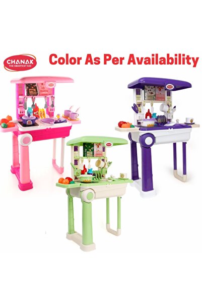 Chanak Kitchen Set for Girls – 24-Piece Pretend Cooking Suitcase Trolley for Kids 3+
