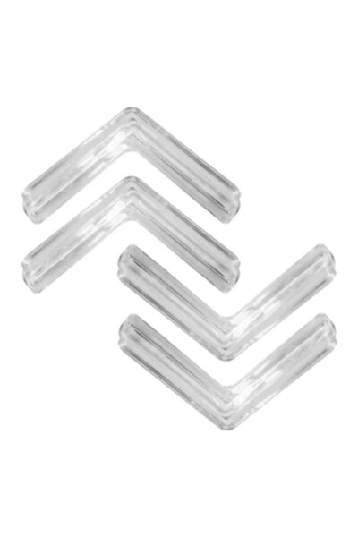 SEM Set de 4 protecții de colț/margini tip L pentru masă, 65x65 mm, transparente