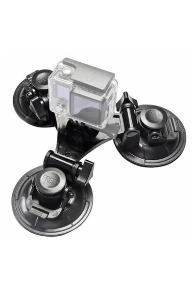 XTW Triple 9 cm Suction Cup Mount for Action Cameras (GoPro, DJI, Insta360, SJCAM) and Phones
