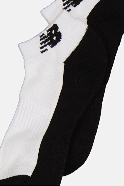 New Balance Men 2 Pair Brand Logo Performance No Show Socks, White/Black