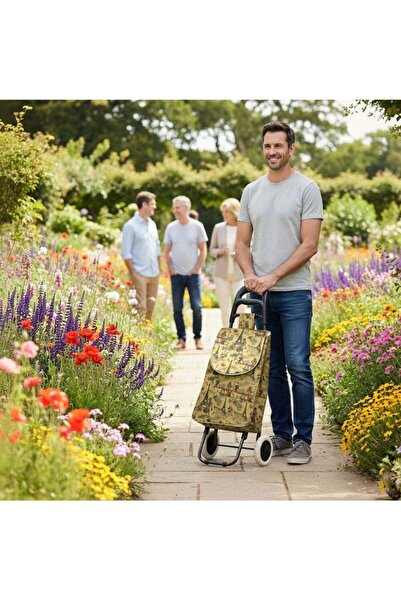 AGD عربة تسوق قابلة للطي - متينة، مقاومة للماء، عجلات، سعة كبيرة للاستخدام ال...