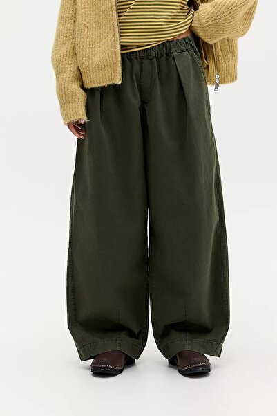 september island Kayle Khaki Balloon Oversized Waist Adjustable Pants