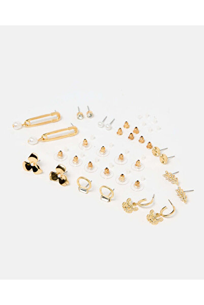 REDTAG Women Gold Embellished Studs Set (8 Piece)