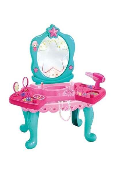 genernic لعبة طاولة الزينة مع مرآة، لعبة محاكاة مسلية للفتيات مقاس 32*23*44 سم