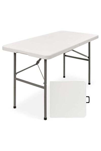 AGD طاولة بلاستيكية قابلة للطي للاستخدام الخارجي والتخييم - أبيض