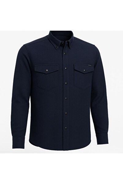 FABİO CASSANİ Yxc Long Sleeve Slim Fit Men's Knitted Pocket Shirt - 7438