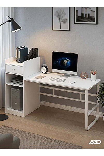 AGD Study Table With Side Shelves Unit For Computer, Study, Writing and Games...