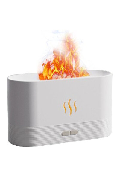 OEM Ultrasonic Humidifier With Silent Flame Effect WHITE