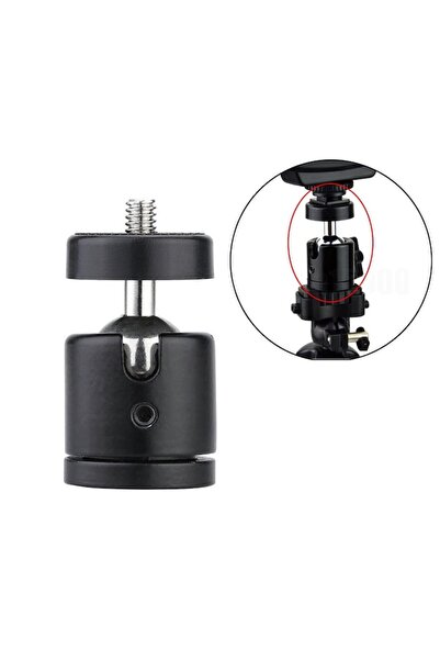 XTW Adaptor de montare pe trepied rotativ la 360° pentru camere GoPro/de acțiune cu filet de 1/4", metalic