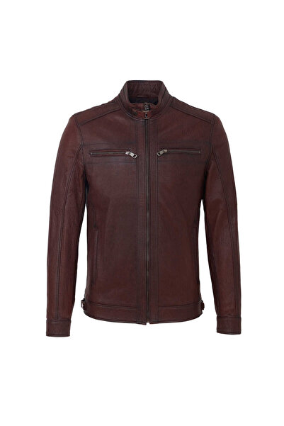 Tergan Kahverengi Hakiki Deri Erkek Hakiki Deri Mont - E25KDM310603-R4W