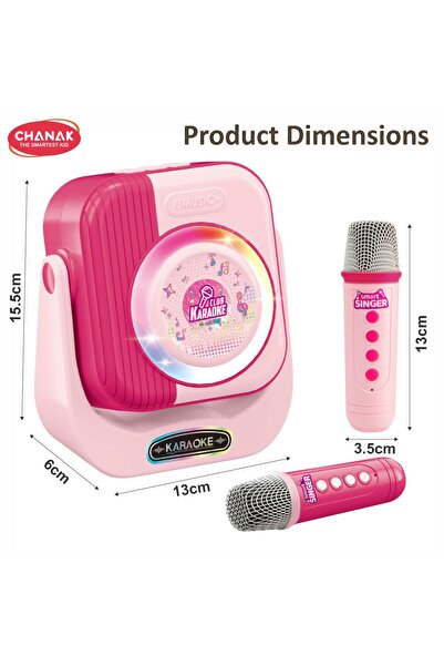 Chanak Smart Singer Bluetooth Wireless Karaoke Microphone with 2 Mics & Built-in Mini Speaker, USB Type-C