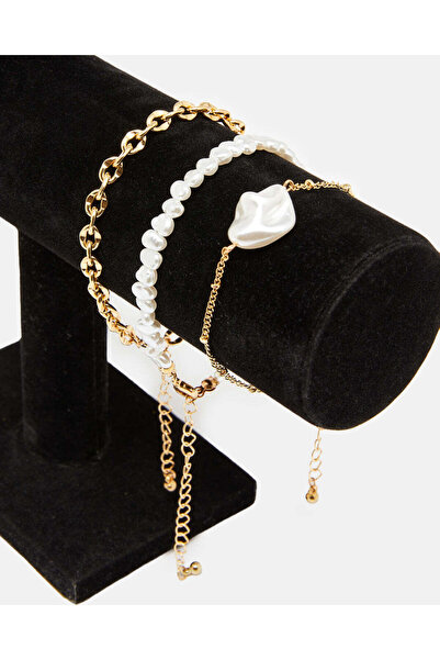 REDTAG Women Gold Embellished Bracelets (3 Piece)