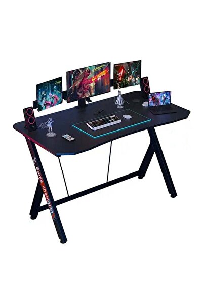 AGD Gaming Desk 120cm Home Computer Desk Office Desk with Carbon Fiber Top (Black)