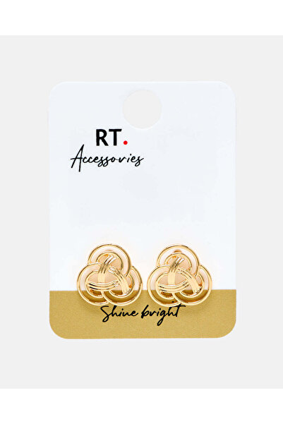 REDTAG أقراط ذهبية زهرية للنساء