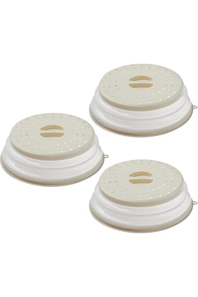 Arabest ALMEKAQUZ 3PCS Microwave Food Cover, Collapsible Microwave Splatter C...