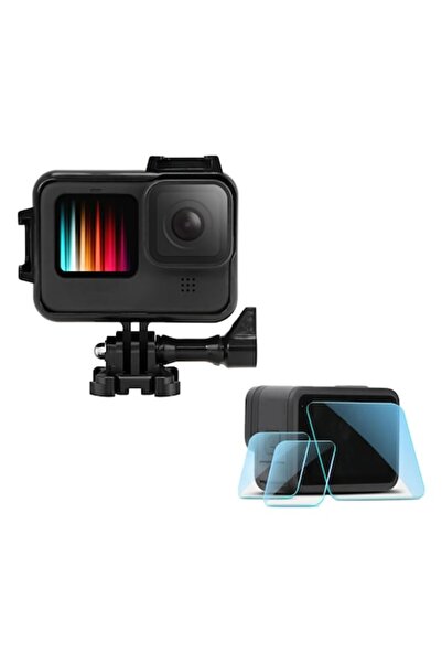 XTW Carcasă de protecție (montură) pentru GoPro Hero 9/10/11/12 cu folie de protecție pentru ecran și obiectiv