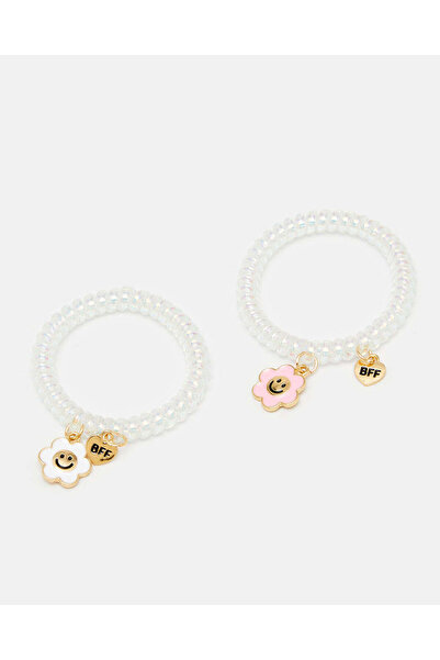 REDTAG Girls White Pearls Bracelet Set (Pack of 2)