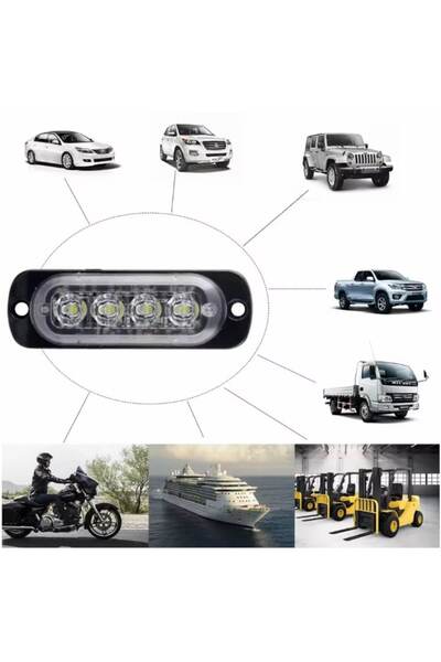 CAR Projector with 4 LEDs for Offroad, Forklift, ATV, Buggy, 12W, DC 12-24V, 3000K
