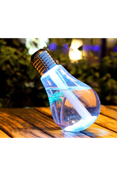 MANDU Air humidifier with LED lamp - in the shape of a light bulb with a palm tree