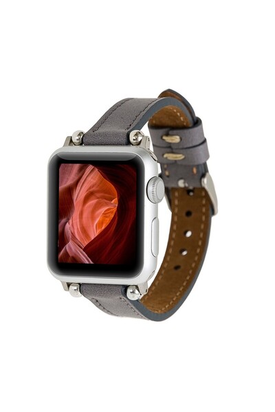 AbbasShop سوار جلدي متوافق مع ساعة Apple مقاس 38-40-41 ملم Ferro RST9