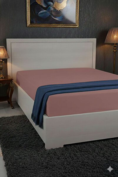 FAVORA 100% Cotton Ranforce Premium King Size Fitted Sheet - Powder