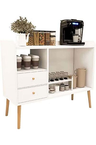 AGD Modern Buffet Sideboard with 2 Storage Drawers White
