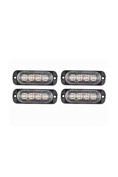 CAR proiector (set de 4) cu 4 LED-uri, 12W, DC 12-24V, 3000K — pentru off-roa...