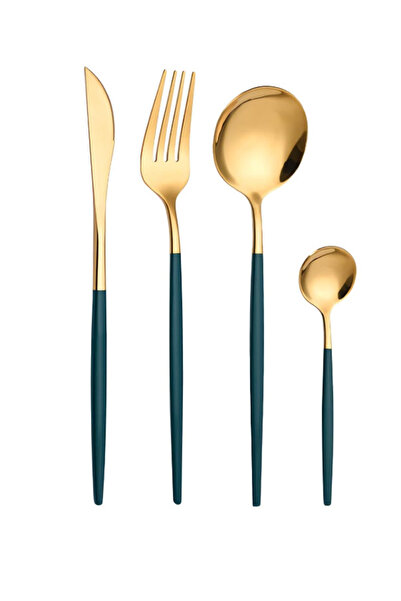 OEM 24-piece Portuguese style cutlery set - Blue and Gold color