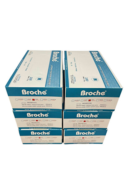 Broche LATEKS PUDRASIZ MUAYENE ELDİVENİ M BEDEN 6'LI PAKET