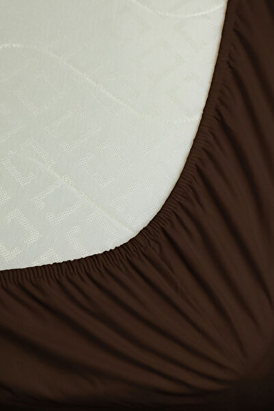 FAVORA 100% Cotton Ranforce Premium King Size Fitted Sheet Set - Brown