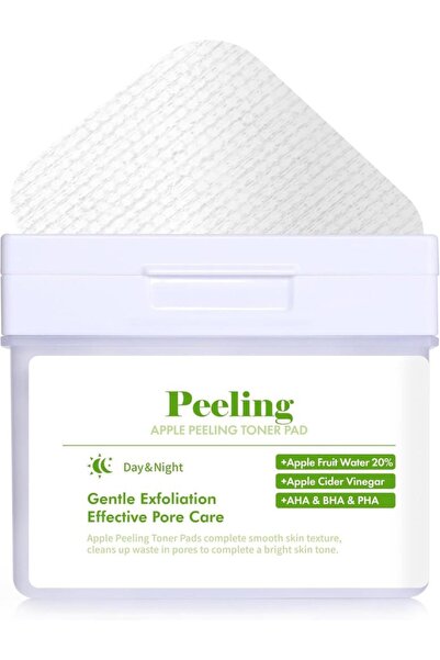 Dermal Elma Özlü Gözenek Temizleyici Aydınlatıcı Peeling Tonik Toner Pedi 80 adet