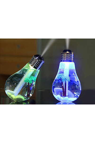 MANDU Air humidifier with LED lamp - in the shape of a light bulb with a palm tree