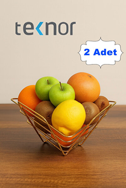 Teknor 2'li Üçgen Sepet, Meyve Sepeti, Ekmek Sepeti, Modern Tel Sepet