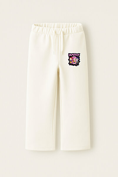 fasardi Kpop Demon Hunters Huntrix Zoey Rumi Mira 3 Thread Girls' Black Wide-Leg Sweatpants – Comfortable