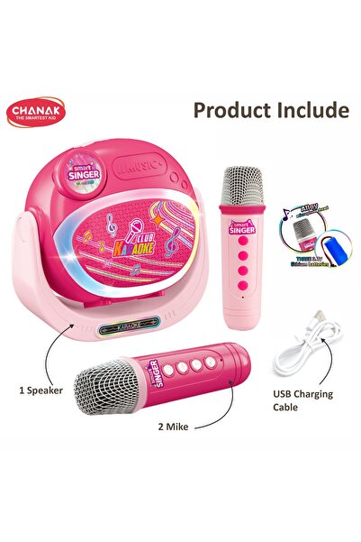 Chanak Smart Singer Karaoke Machine with 2 Wireless Microphones, Bluetooth Kids Karaoke Speaker