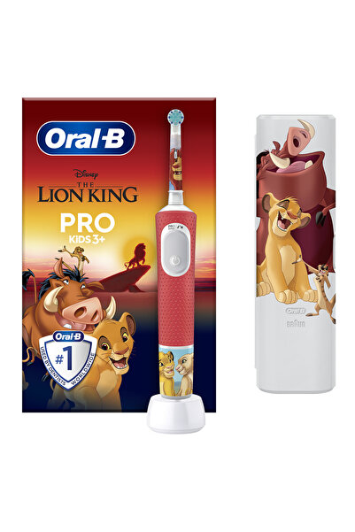 Oral-B Periuta de dinti electrica Pro Kids Lion King pentru copii, Rosu