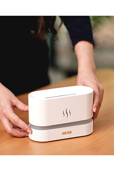 OEM Ultrasonic Humidifier With Silent Flame Effect WHITE