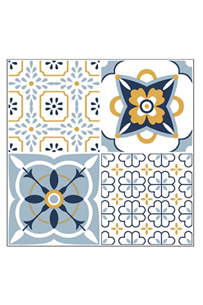 LILY Set 12 placi autocolante din vinil 30 x 30 cm rezistente la apa model FLORAL Multicolor DP0201