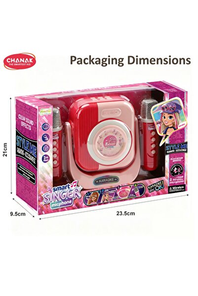 Chanak Smart Singer Bluetooth Wireless Karaoke Microphone with 2 Mics & Built-in Mini Speaker, USB Type-C
