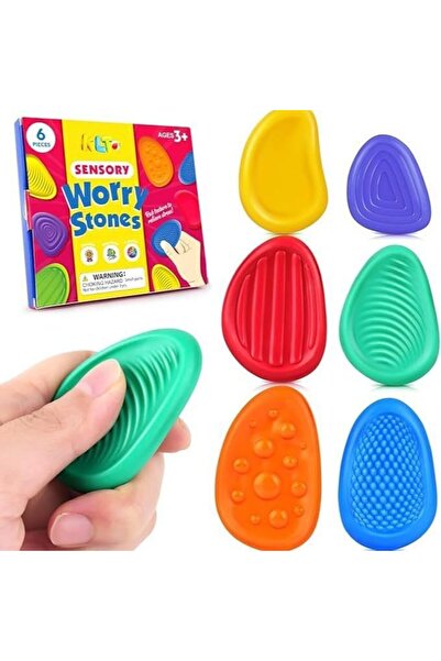 Arabest مجموعة من 6 ألعاب فيدجيت من السيليكون من ALMEKAQUZ للبالغين مصنوعة من حجر حسي محكم لتخفيف القلق والتوتر