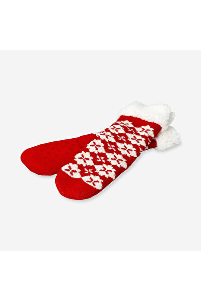 Flying Tiger Copenhagen Kırmızı Kış Desenli Kalın Çorap 36/38