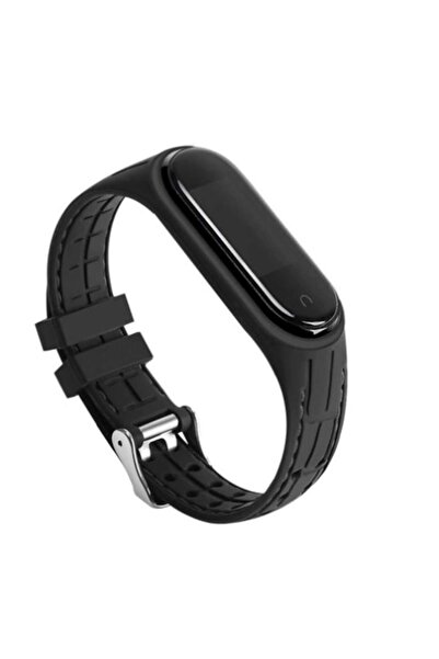 PHN MAG Silicone Strap Compatible with Xiaomi Mi Band 5, Black with Buckle