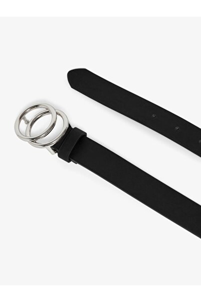 ONLY Cureaua de jeans din piele artificială ONLRASMI NOOS Curea neagră pentru femei - 15185213