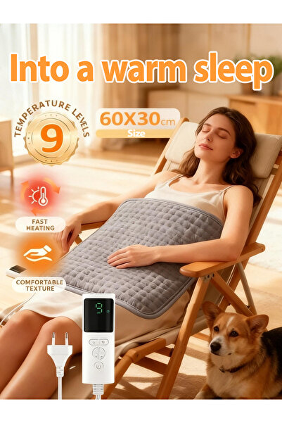 OEM Electric Heating Pad with 9 Temp & 4 Timer Modes, Fast Heating, Auto Shut-Off, Machine Washable