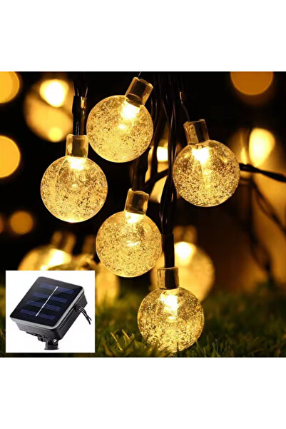 borayris Dekoratif 9 Metre 50 Kristal Top Led Solar Balkon Teras Ağaç Bahçe A...