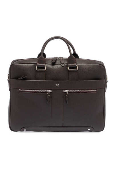 Tergan Brown Genuine Leather Men's Briefcase - S1Ev00021476-A42