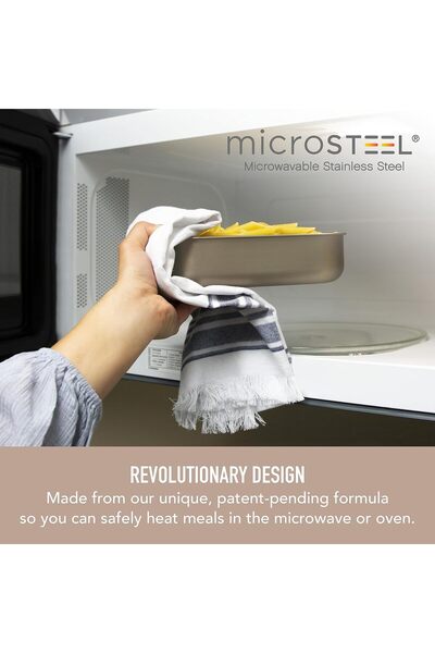 Bentgo MicroSteel Leak-Proof Stainless Steel Lunch Box with Removable Divider, 5-Cup, Gold