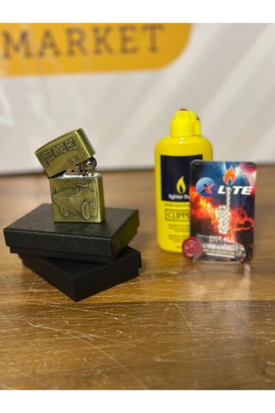 titumarket Ağır ve Şık Model Kapaklı Benzinli Çakmak Seti