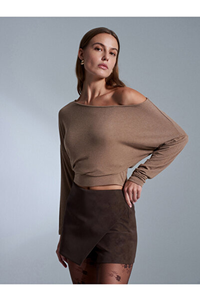 Dilvin 32306 Wool Blend Single Shoulder Top-Vizon