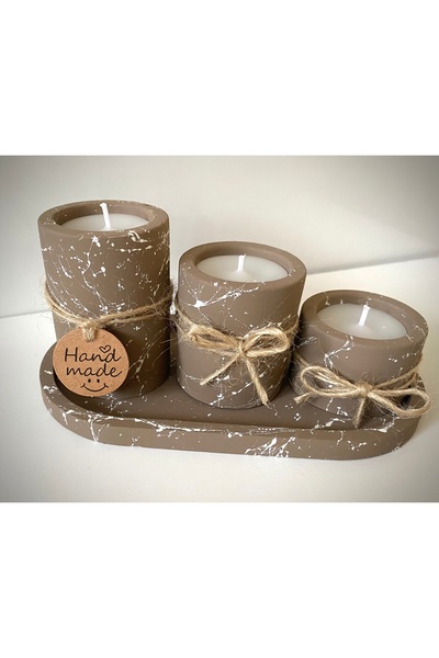 Home kokulu taş mum şamdan